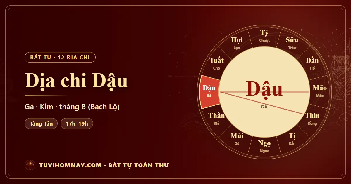 Địa chi Dậu trong Bát tự: tàng can, tháng, giờ — Bát tự toàn thư