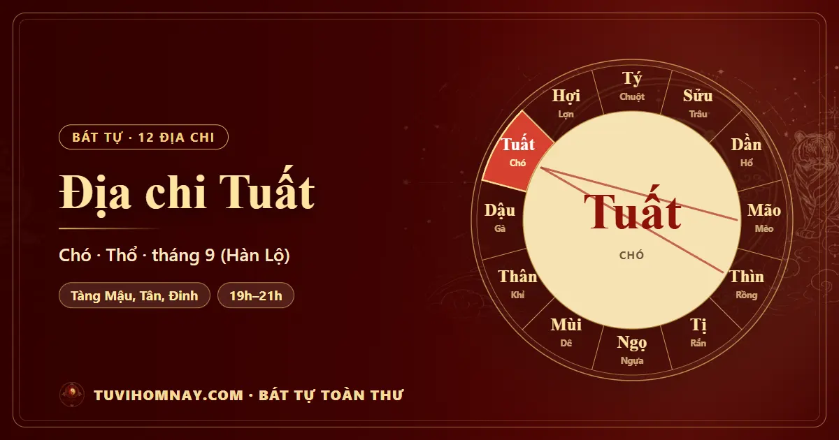 Địa chi Tuất trong Bát tự: tàng can, tháng, giờ — Bát tự toàn thư