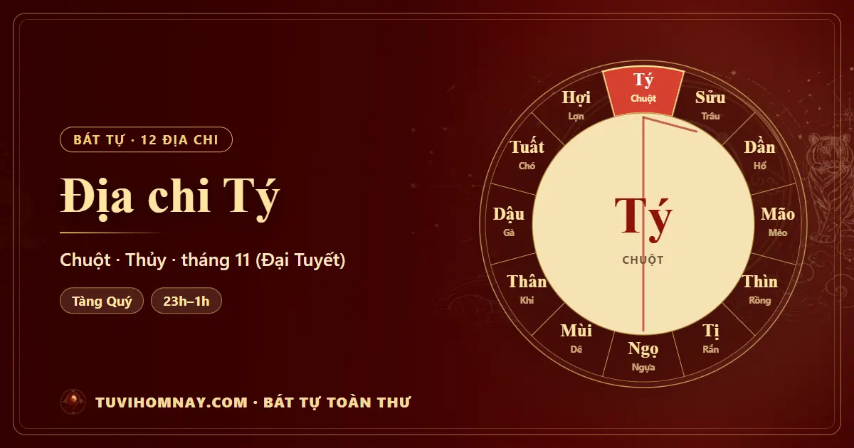 Địa chi Tý trong Bát tự: tàng can, tháng, giờ — Bát tự toàn thư