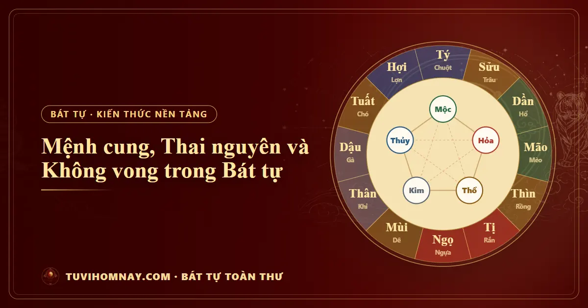 Mệnh cung, Thai nguyên và Không vong trong Bát tự — Bát tự toàn thư