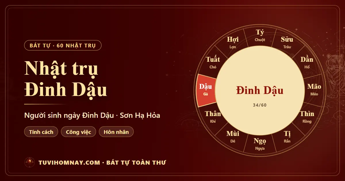 Nhật trụ Đinh Dậu: người sinh ngày Đinh Dậu — Bát tự toàn thư