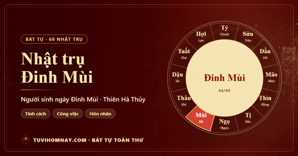 Nhật trụ Đinh Mùi: người sinh ngày Đinh Mùi — Bát tự toàn thư