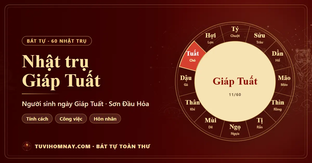 Nhật trụ Giáp Tuất: người sinh ngày Giáp Tuất — Bát tự toàn thư