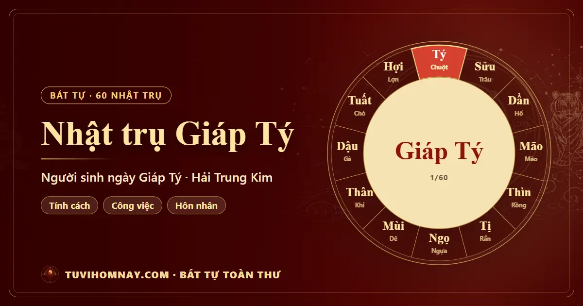 Nhật trụ Giáp Tý: người sinh ngày Giáp Tý — Bát tự toàn thư