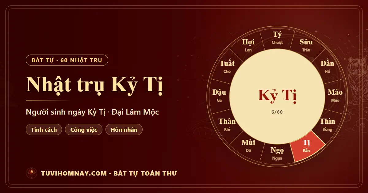 Nhật trụ Kỷ Tị: người sinh ngày Kỷ Tị — Bát tự toàn thư