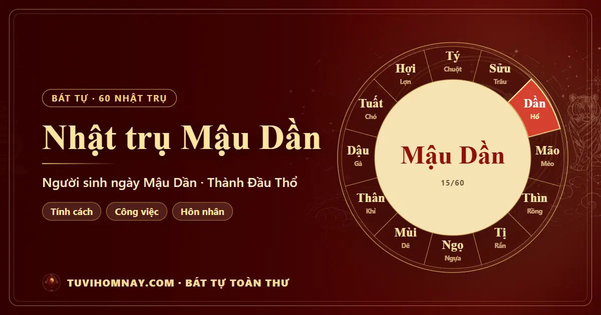 Nhật trụ Mậu Dần: người sinh ngày Mậu Dần — Bát tự toàn thư