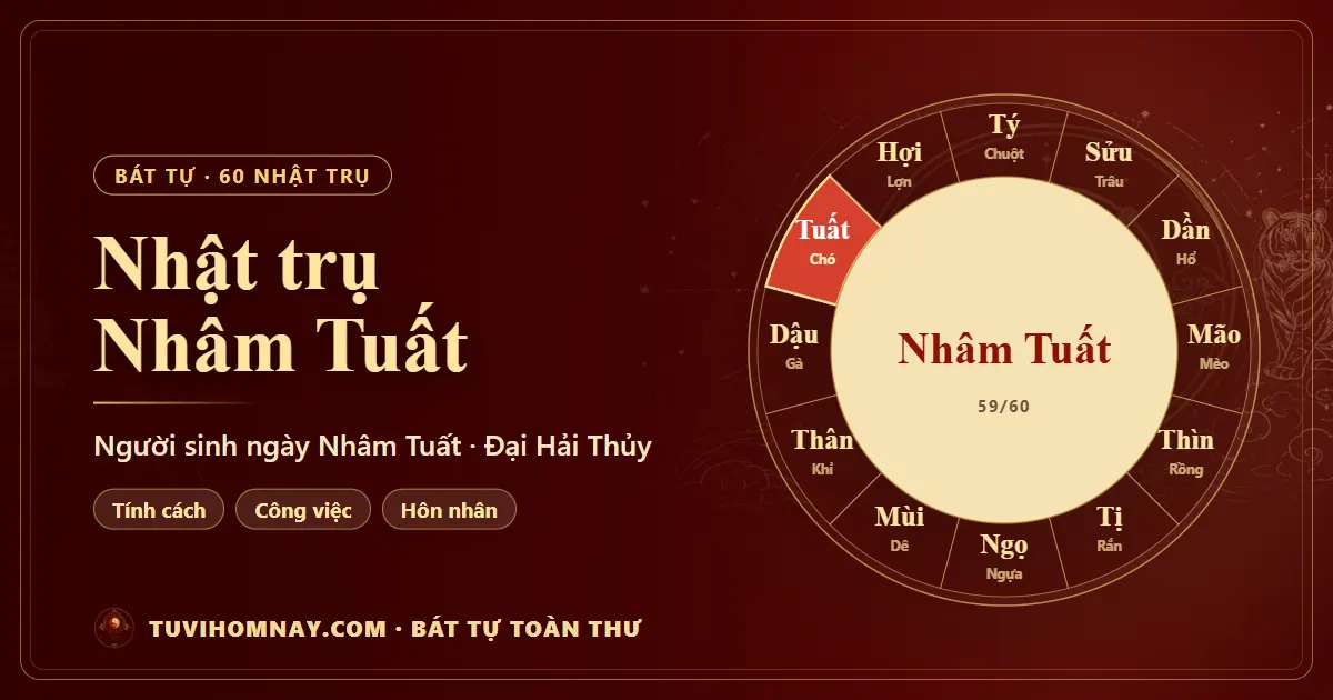Nhật trụ Nhâm Tuất: người sinh ngày Nhâm Tuất — Bát tự toàn thư
