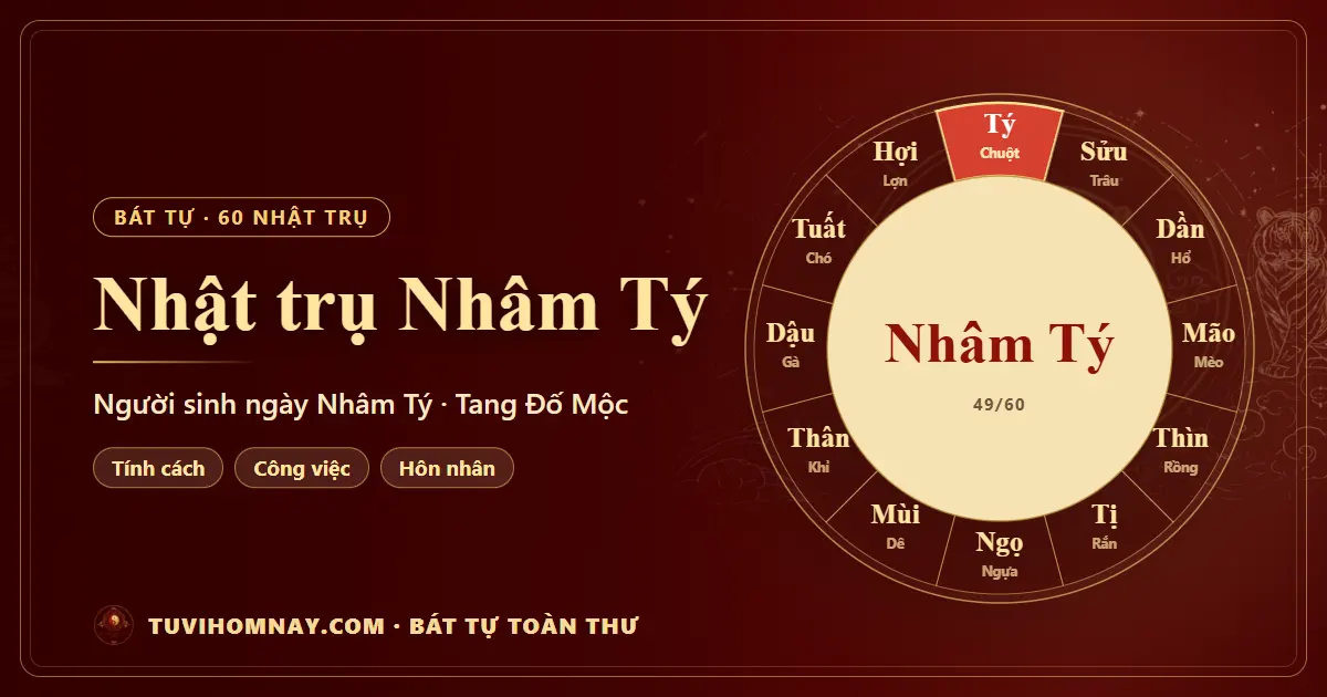 Nhật trụ Nhâm Tý: người sinh ngày Nhâm Tý — Bát tự toàn thư