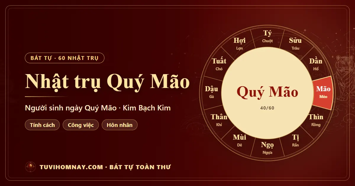 Nhật trụ Quý Mão: người sinh ngày Quý Mão — Bát tự toàn thư