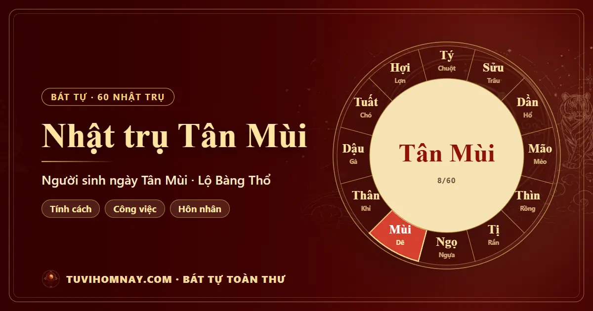 Nhật trụ Tân Mùi: người sinh ngày Tân Mùi — Bát tự toàn thư