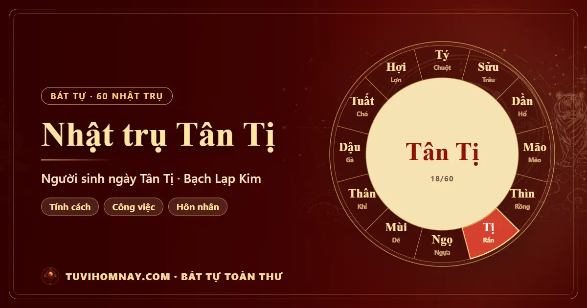 Nhật trụ Tân Tị: người sinh ngày Tân Tị — Bát tự toàn thư