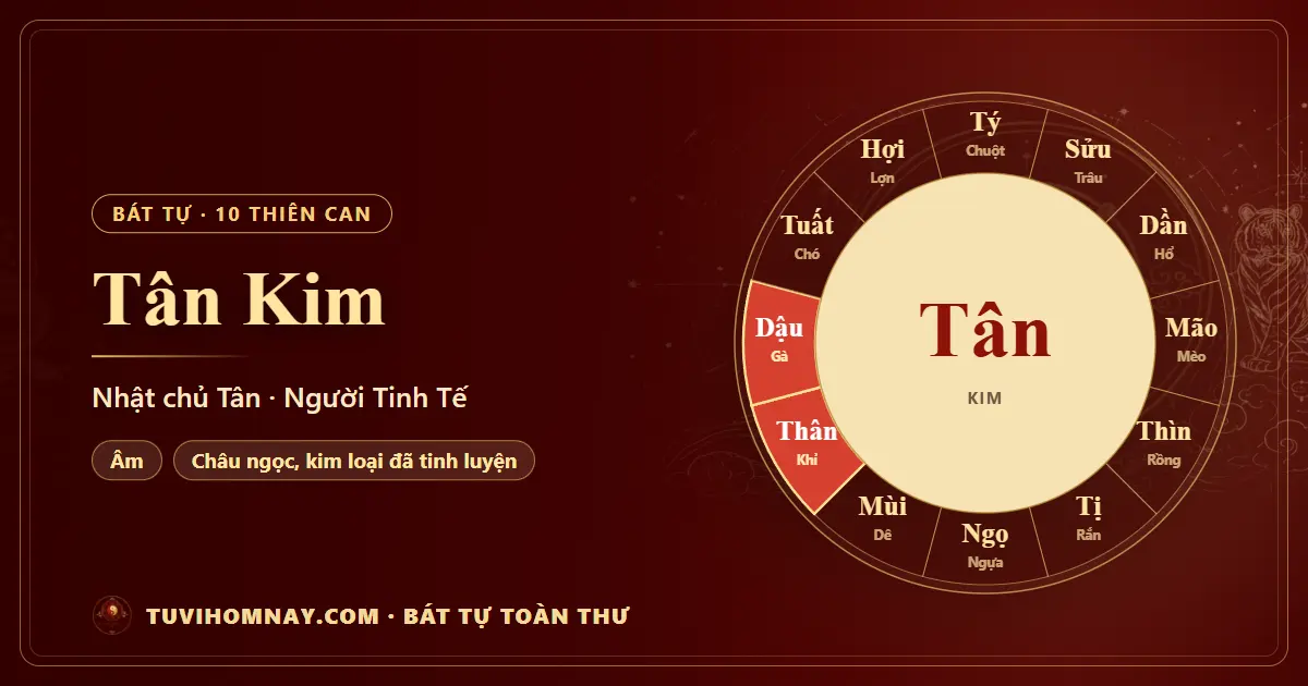 Thiên can Tân Kim: Nhật chủ Tân trong Bát tự — Bát tự toàn thư