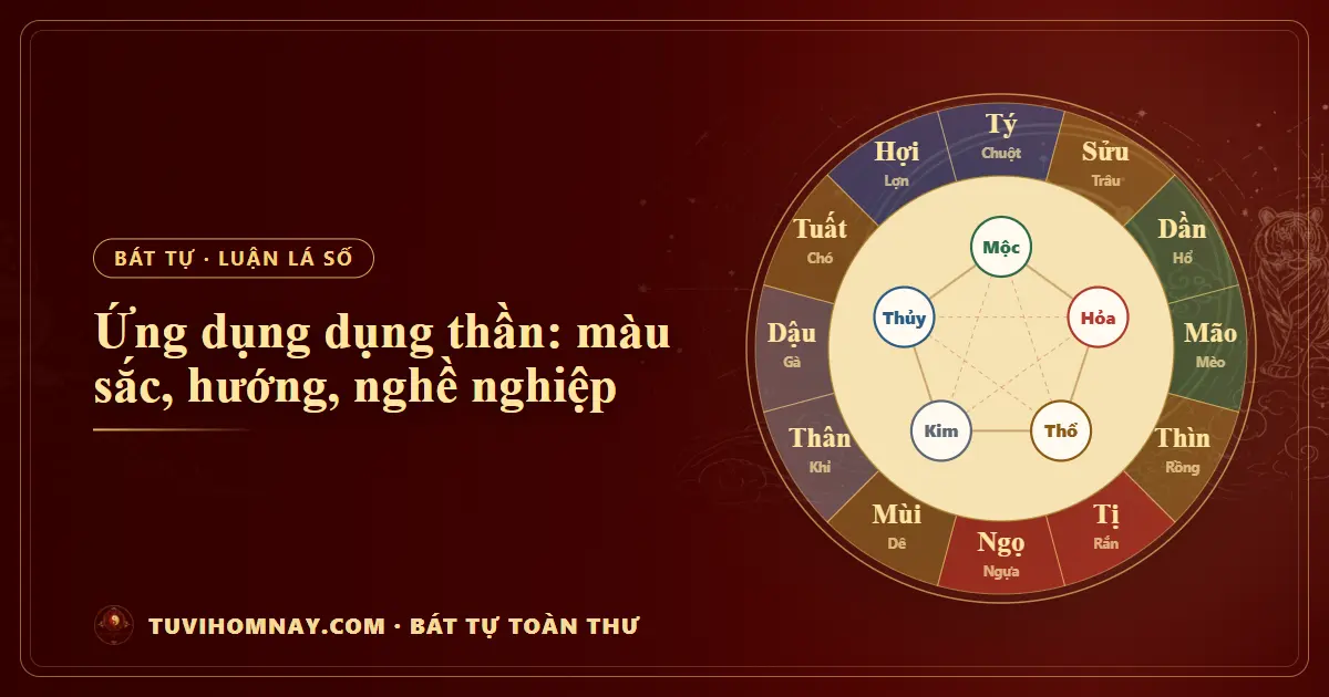 Ứng dụng dụng thần: màu sắc, hướng, nghề nghiệp — Bát tự toàn thư