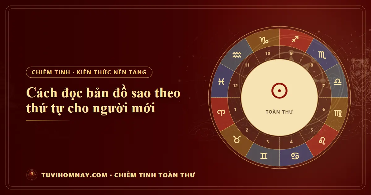 Cách đọc bản đồ sao theo thứ tự cho người mới — Chiêm tinh toàn thư