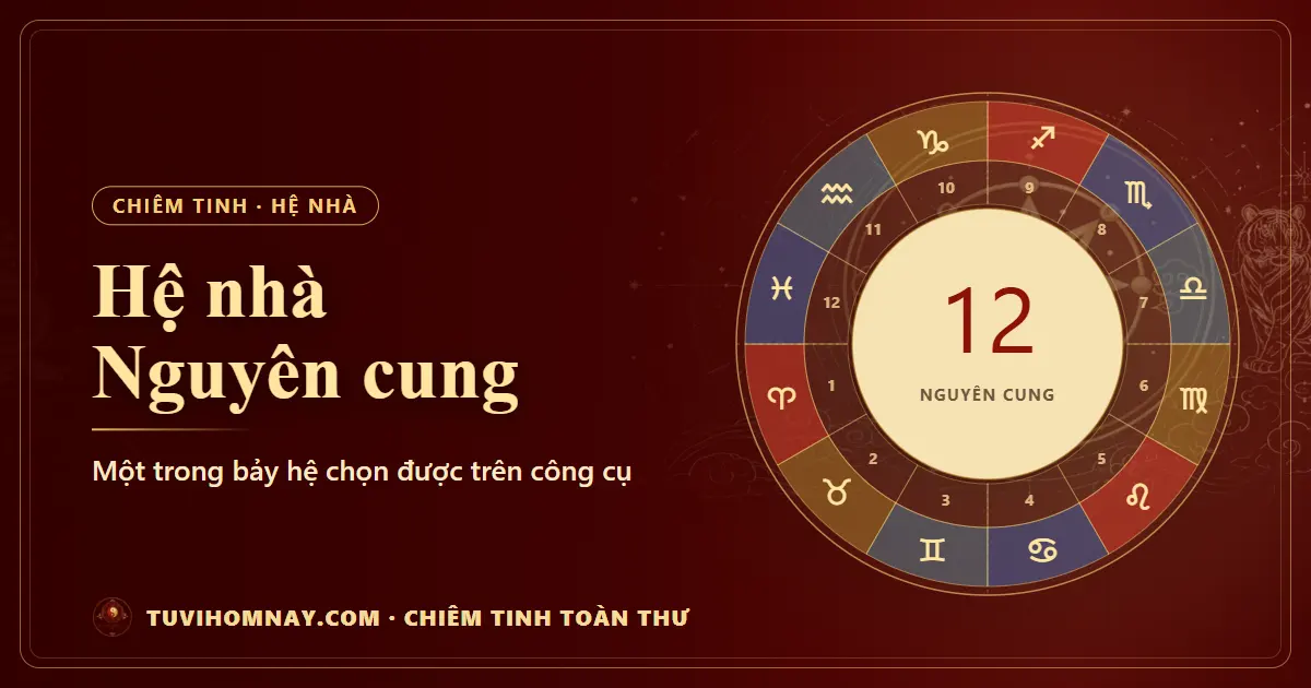 Hệ nguyên cung (Whole Sign): một cung là một nhà — Chiêm tinh toàn thư