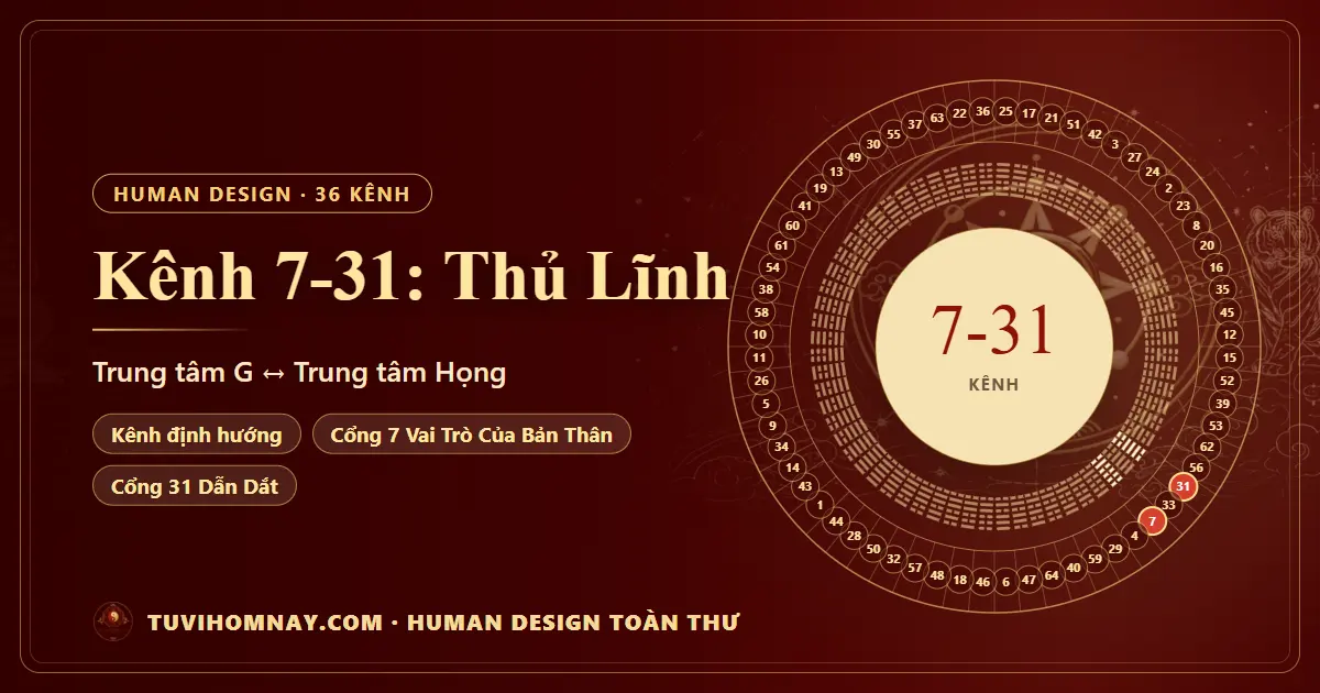 Kênh 7-31: Thủ Lĩnh — Human Design toàn thư