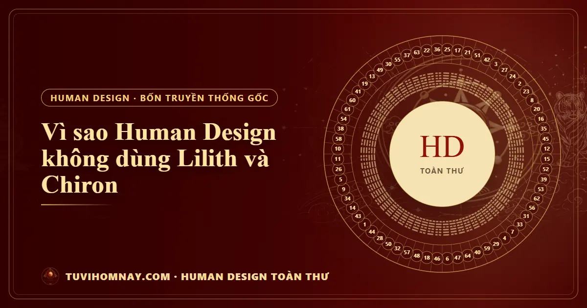 Vì sao Human Design không dùng Lilith và Chiron — Human Design toàn thư