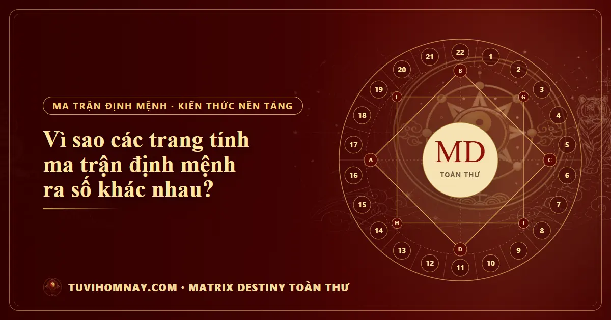 Vì sao các trang tính ma trận định mệnh ra số khác nhau? — Matrix Destiny toàn thư