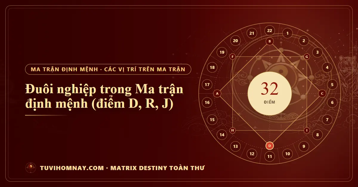 Đuôi nghiệp trong Ma trận định mệnh (điểm D, R, J) — Matrix Destiny toàn thư