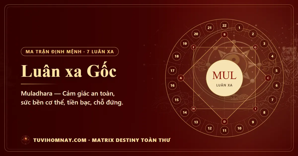 Luân xa Gốc (Muladhara) trên ma trận định mệnh — Matrix Destiny toàn thư