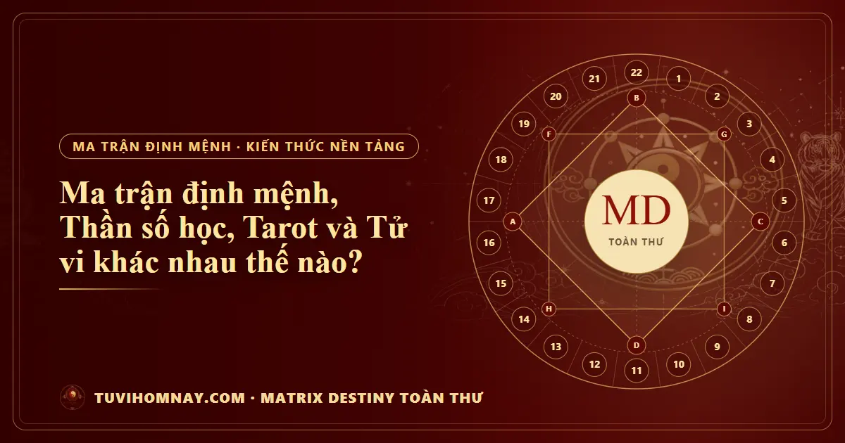 Ma trận định mệnh, Thần số học, Tarot và Tử vi khác nhau thế nào? — Matrix Destiny toàn thư