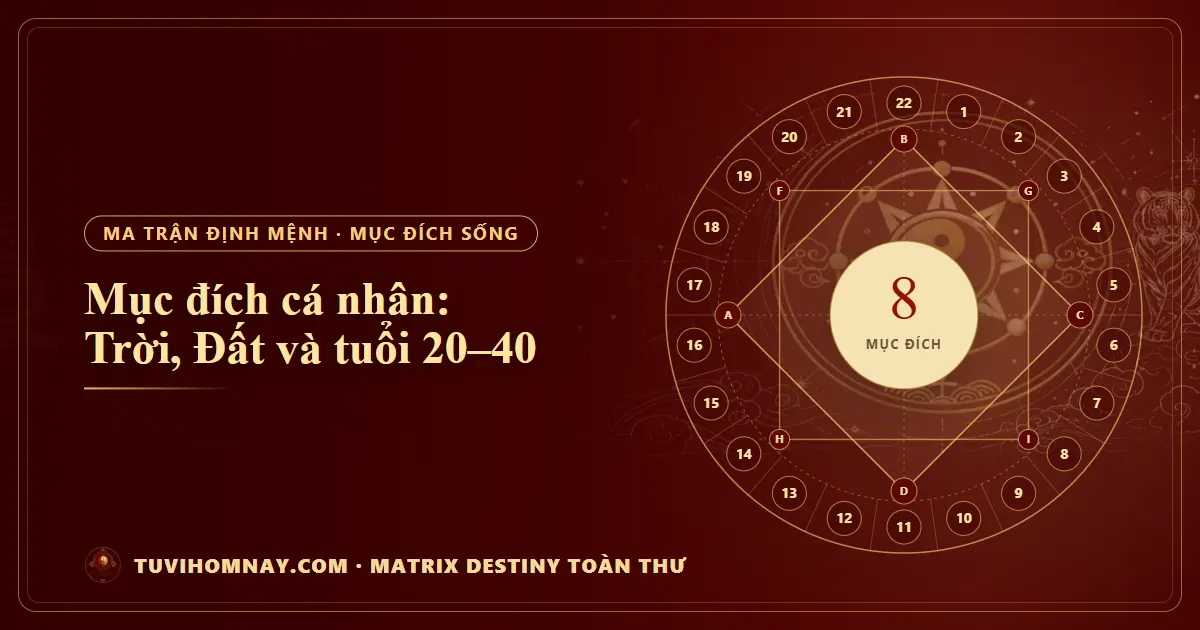 Mục đích cá nhân: Trời, Đất và tuổi 20–40 — Matrix Destiny toàn thư