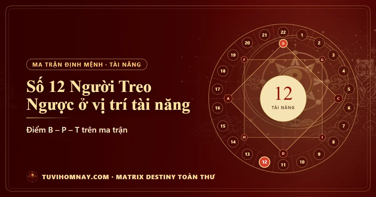 Số 12 (Người Treo Ngược) ở vị trí tài năng — Matrix Destiny toàn thư