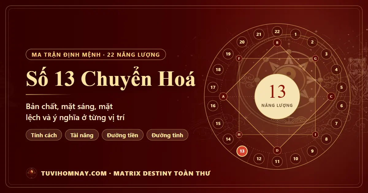 Số 13 Chuyển Hoá trong Ma trận định mệnh — Matrix Destiny toàn thư