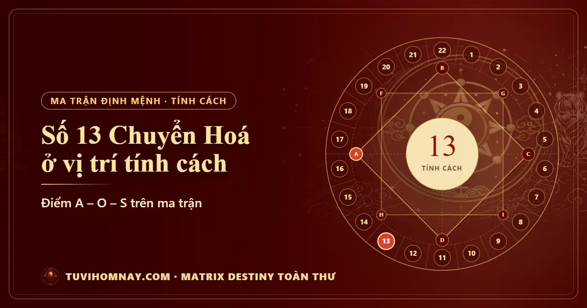 Số 13 (Chuyển Hoá) ở vị trí tính cách — Matrix Destiny toàn thư