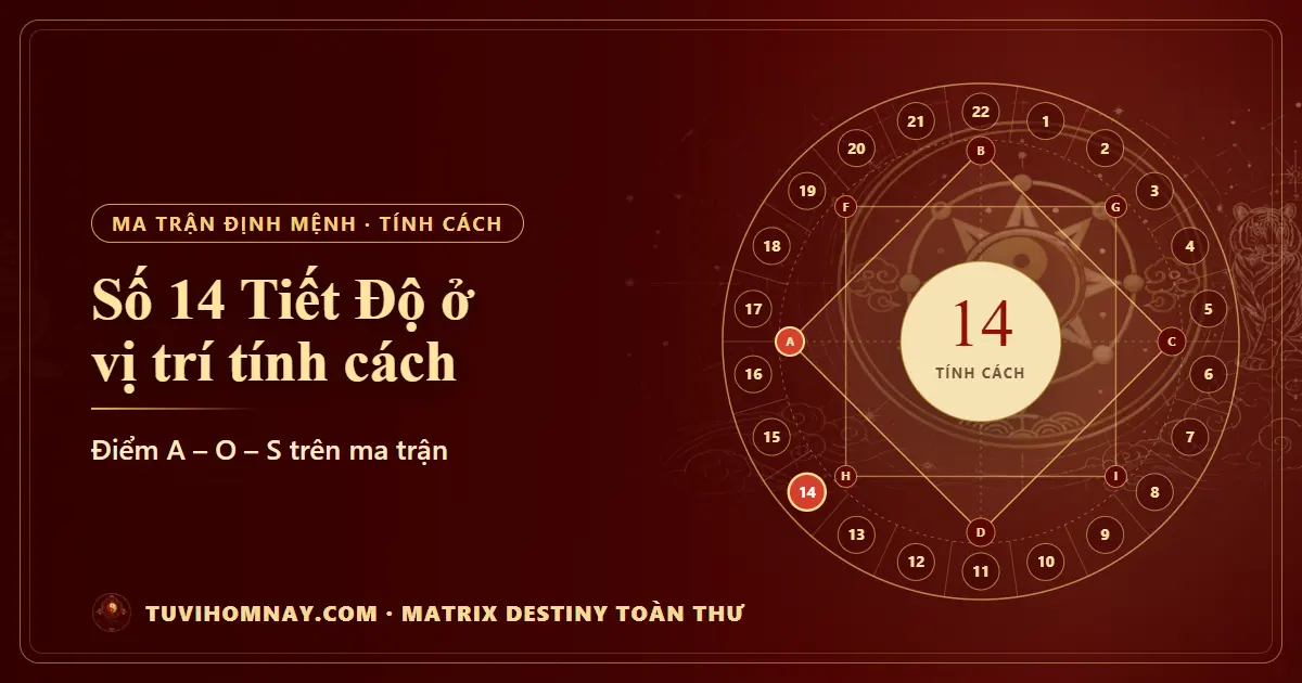 Số 14 (Tiết Độ) ở vị trí tính cách — Matrix Destiny toàn thư