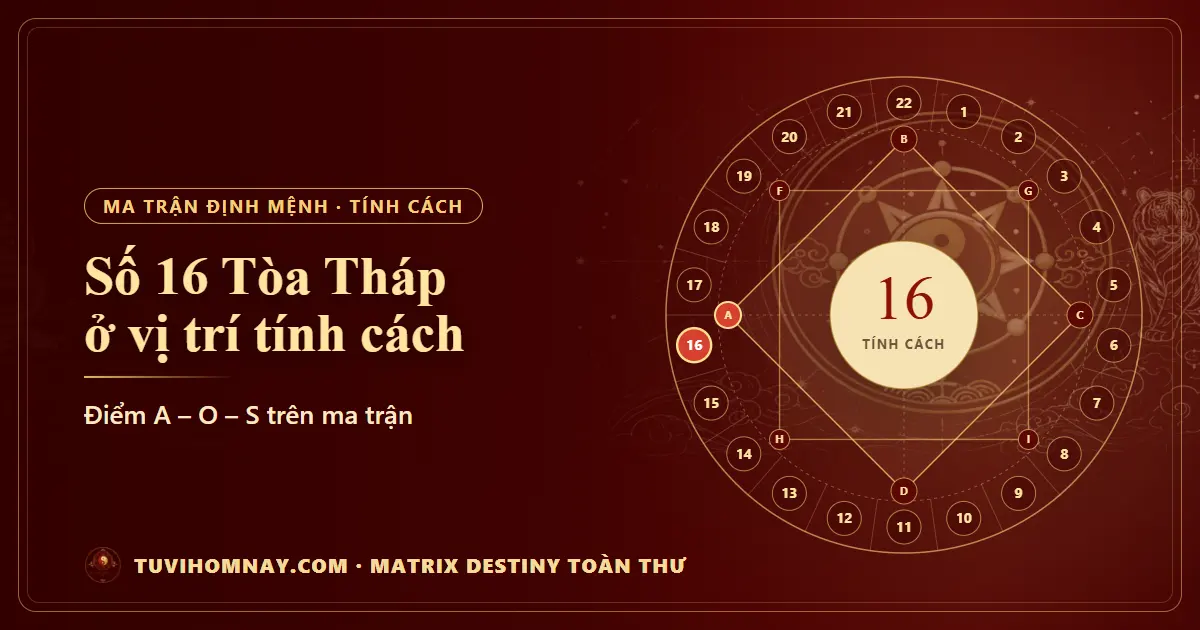 Số 16 (Tòa Tháp) ở vị trí tính cách — Matrix Destiny toàn thư