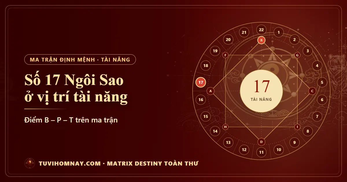 Số 17 (Ngôi Sao) ở vị trí tài năng — Matrix Destiny toàn thư