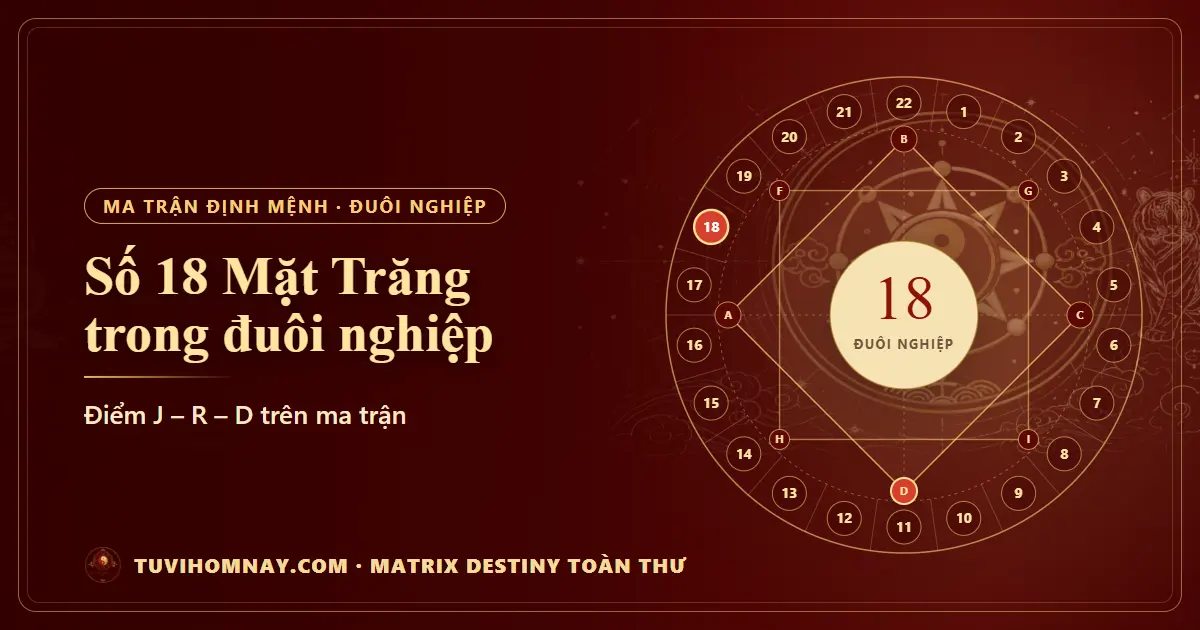 Số 18 (Mặt Trăng) trong đuôi nghiệp — Matrix Destiny toàn thư