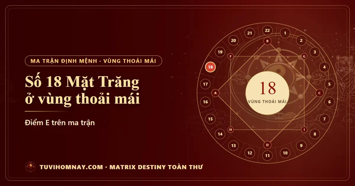 Số 18 (Mặt Trăng) ở vùng thoải mái — Matrix Destiny toàn thư