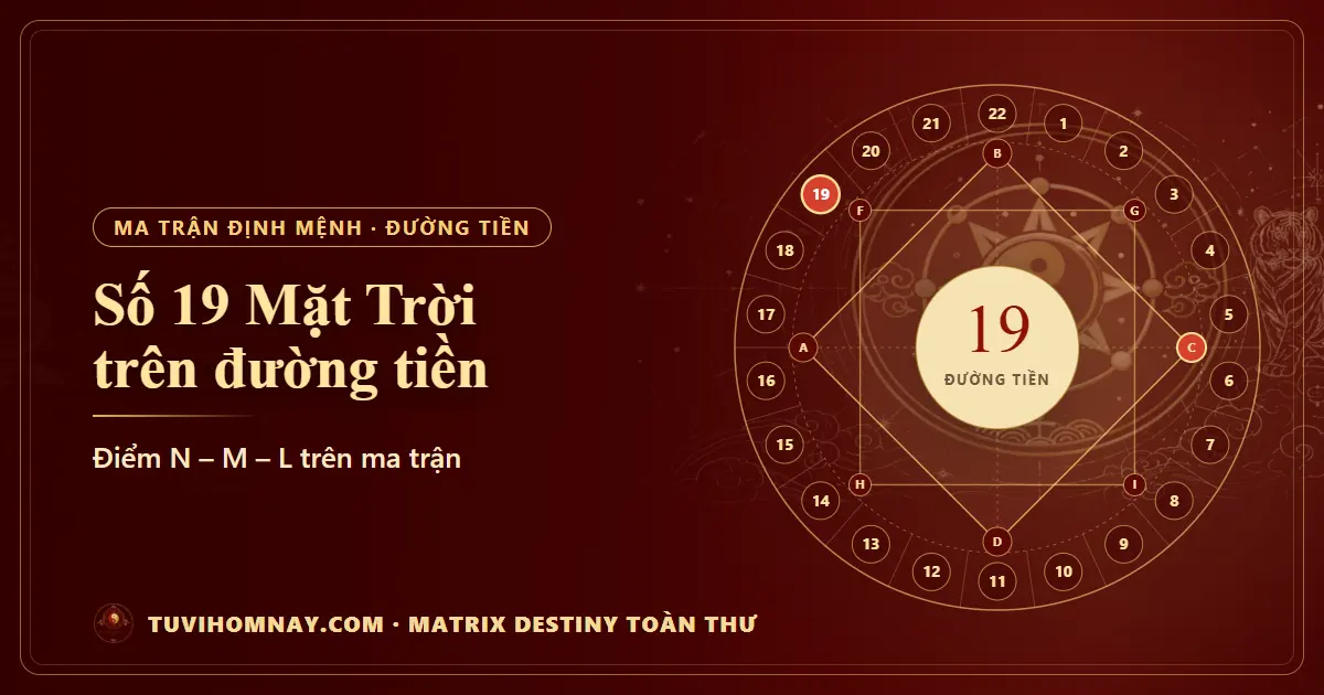 Số 19 (Mặt Trời) trên đường tiền — Matrix Destiny toàn thư