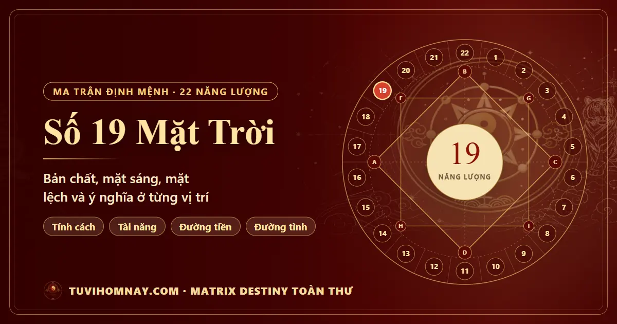 Số 19 Mặt Trời trong Ma trận định mệnh — Matrix Destiny toàn thư