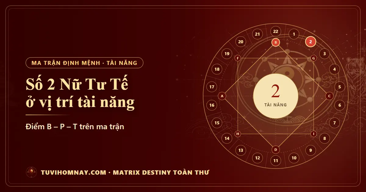 Số 2 (Nữ Tư Tế) ở vị trí tài năng — Matrix Destiny toàn thư