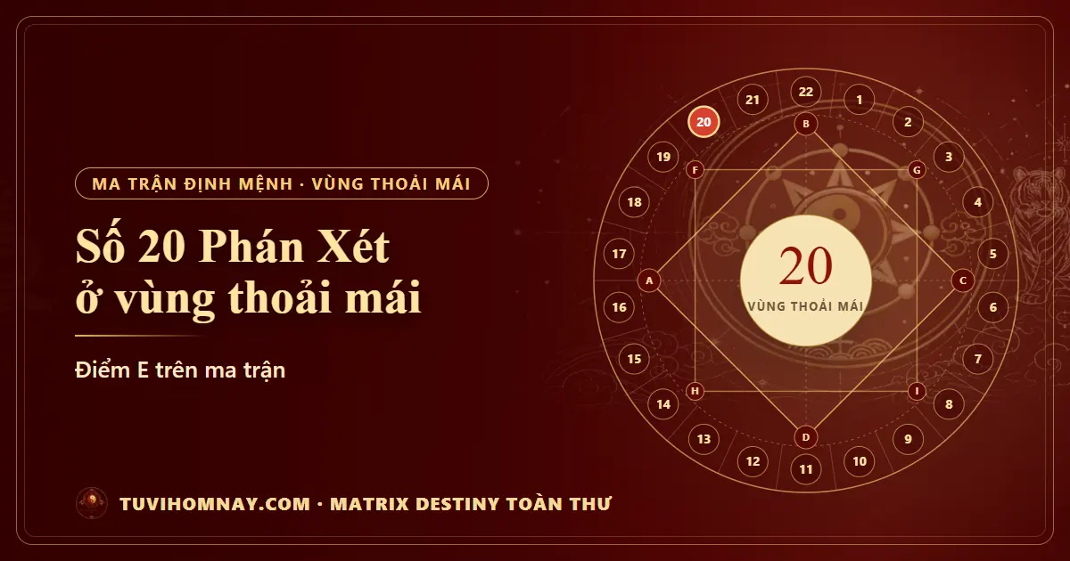 Số 20 (Phán Xét) ở vùng thoải mái — Matrix Destiny toàn thư