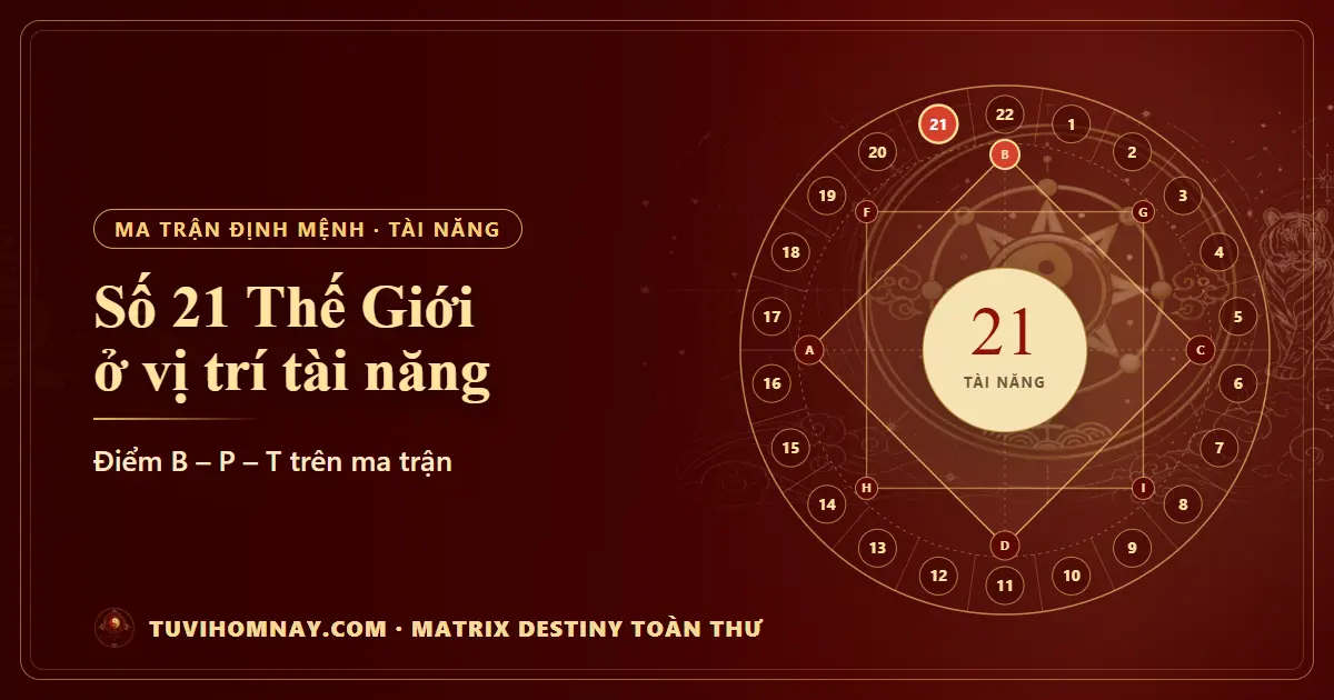 Số 21 (Thế Giới) ở vị trí tài năng — Matrix Destiny toàn thư