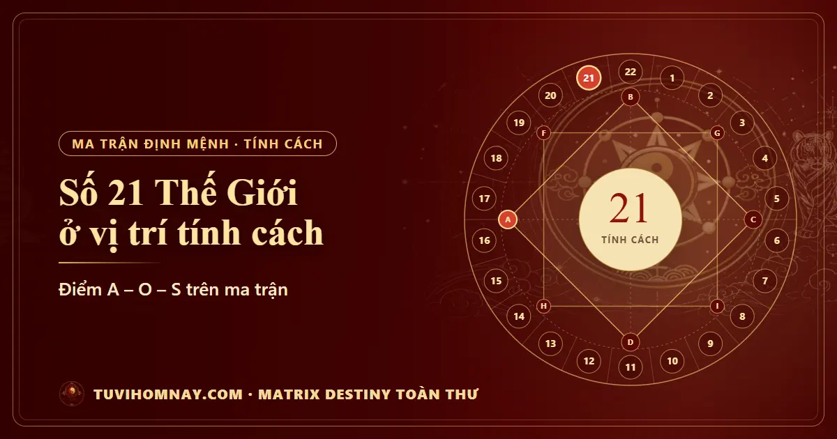 Số 21 (Thế Giới) ở vị trí tính cách — Matrix Destiny toàn thư