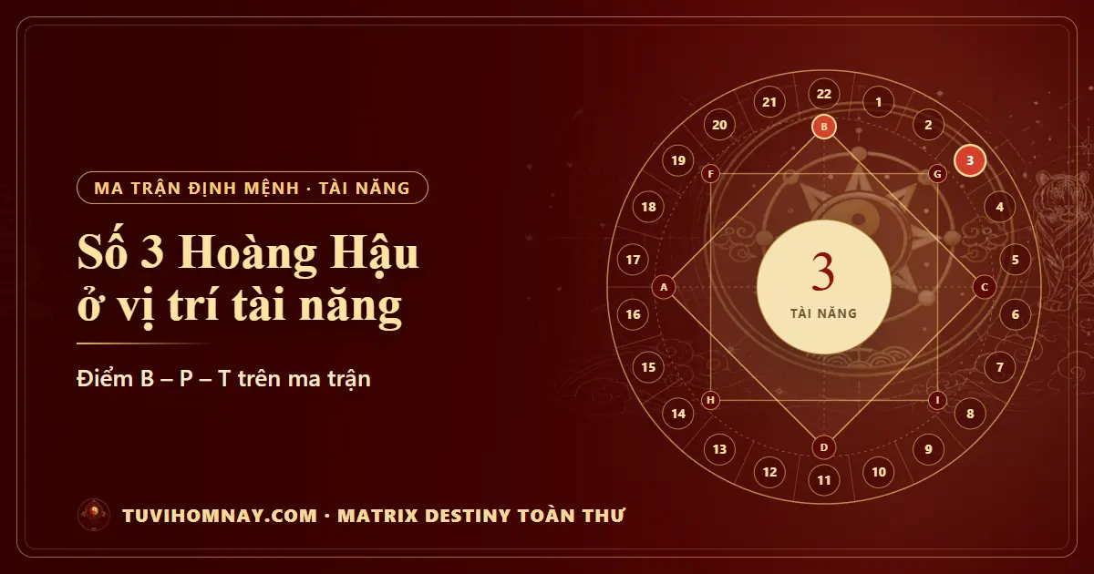Số 3 (Hoàng Hậu) ở vị trí tài năng — Matrix Destiny toàn thư