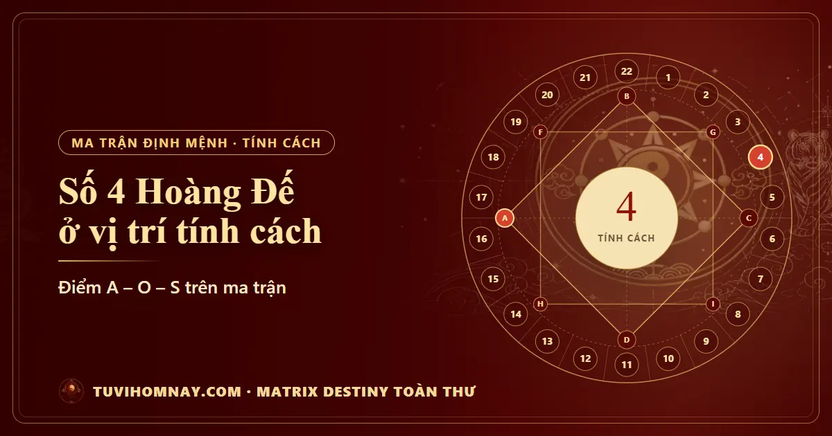 Số 4 (Hoàng Đế) ở vị trí tính cách — Matrix Destiny toàn thư