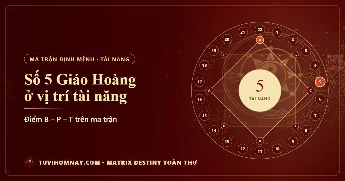 Số 5 (Giáo Hoàng) ở vị trí tài năng — Matrix Destiny toàn thư