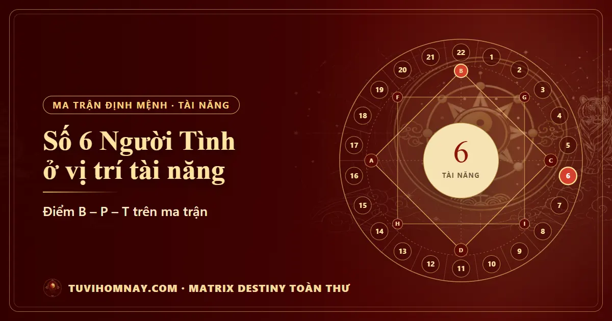 Số 6 (Người Tình) ở vị trí tài năng — Matrix Destiny toàn thư