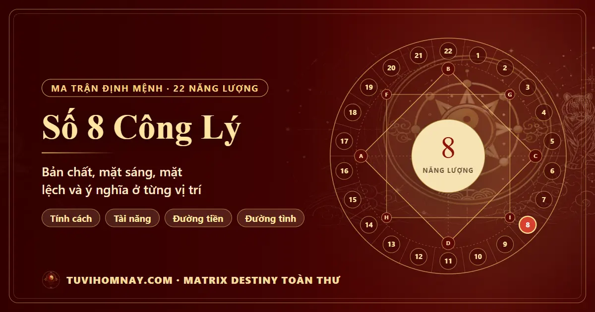 Số 8 Công Lý trong Ma trận định mệnh — Matrix Destiny toàn thư