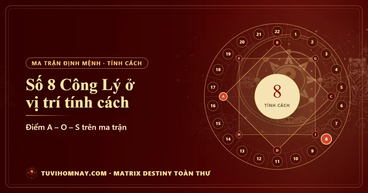 Số 8 (Công Lý) ở vị trí tính cách — Matrix Destiny toàn thư