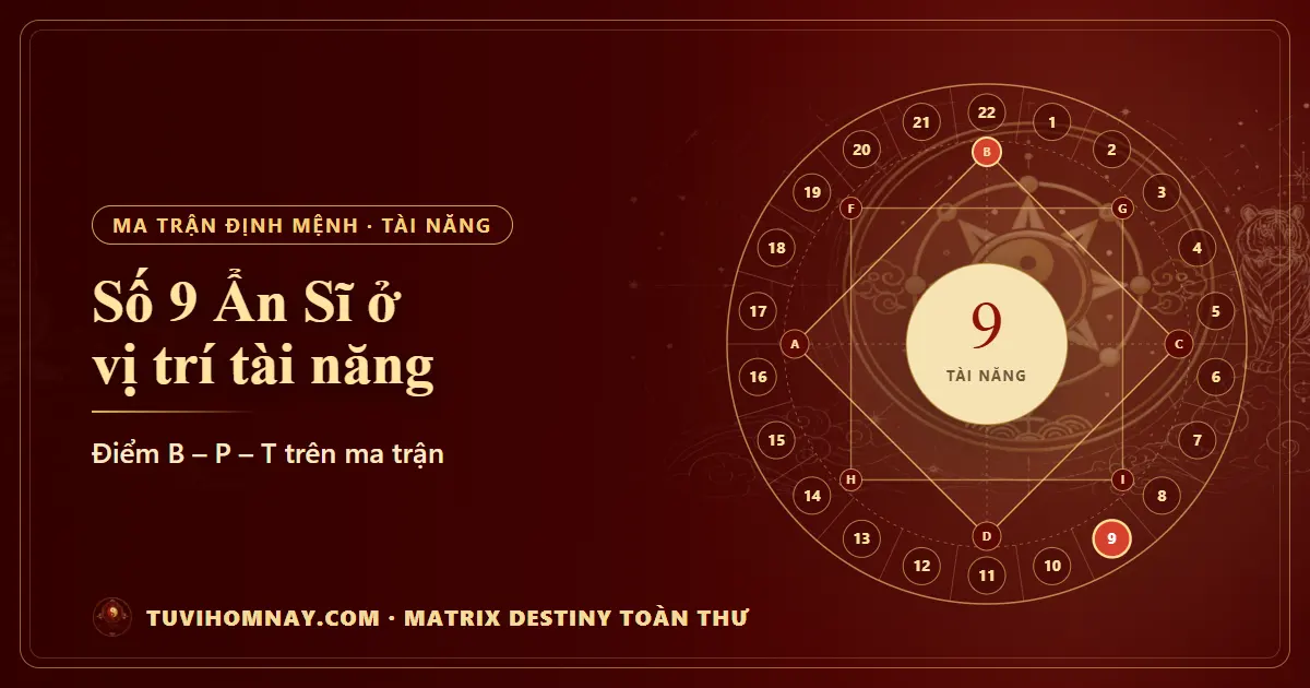 Số 9 (Ẩn Sĩ) ở vị trí tài năng — Matrix Destiny toàn thư