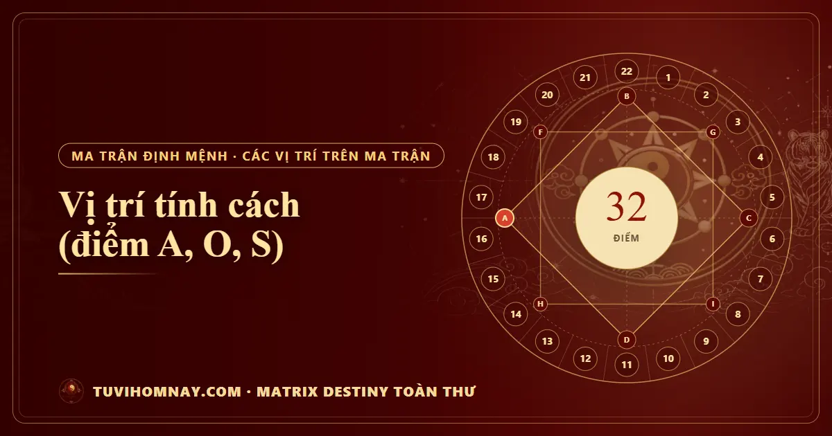 Vị trí tính cách (điểm A, O, S) — Matrix Destiny toàn thư